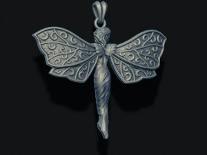 Butterfly girl pendant 3D Print Model