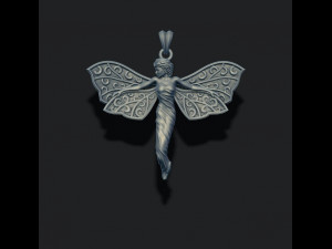 Butterfly girl pendant 3D 프린트 모델