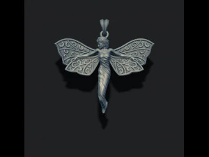 Butterfly girl pendant 3D Print Model