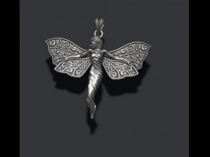 Butterfly girl pendant 3D 프린트 모델