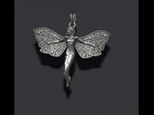 Butterfly girl pendant 3D Print Model
