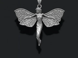 Butterfly girl pendant 3D Print Model