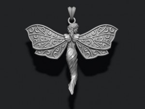 Butterfly girl pendant 3D 프린트 모델