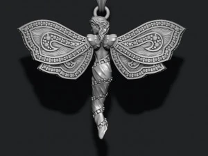 Butterfly girl pendant with gems 3D Print Model