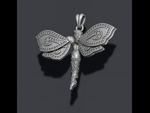 Butterfly girl pendant with gems 3D Print Model