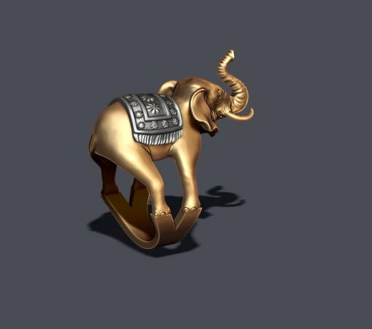 Elephant ring 3D Print Model .c4d .max .obj .3ds .fbx .stl .blend 