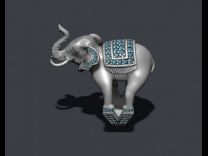 Elephant ring with gems 3D 프린트 모델