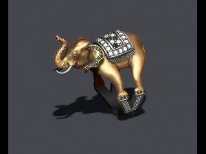 Elephant ring with gems Modelo de Impressão 3D