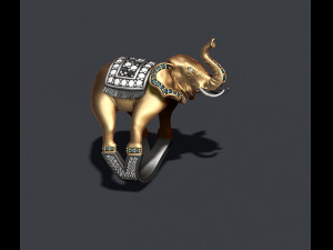 Elephant ring with gems 3D 프린트 모델