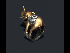 Elephant ring with gems 3D 프린트 모델