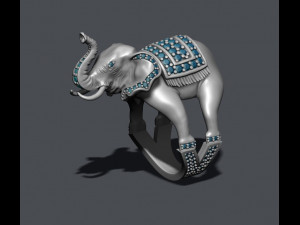 Elephant ring with gems 3D 프린트 모델