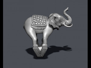 Elephant ring with gems 3D 프린트 모델