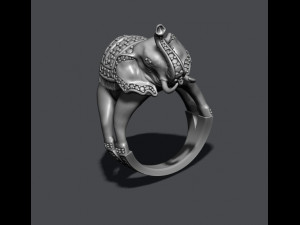 Elephant ring with gems 3D 프린트 모델