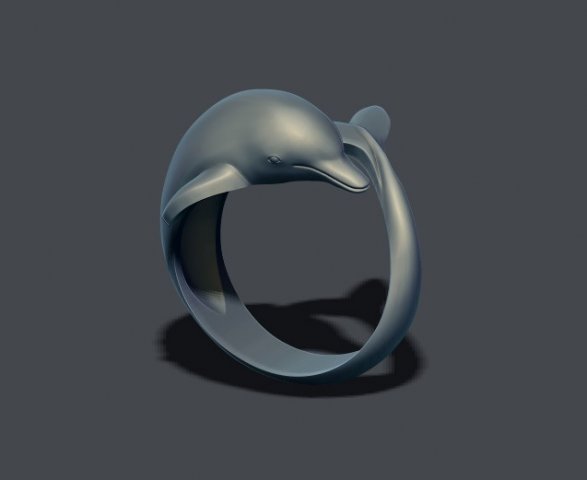 Dolphin ring Modelo de Impressão 3D .c4d .max .obj .3ds .fbx .stl .blend
