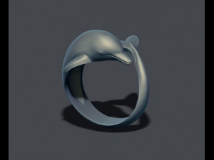 Dolphin ring 3D Baskı Modeli