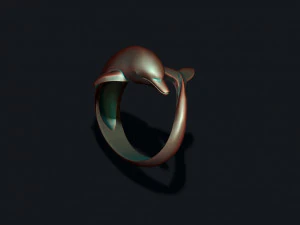 Dolphin ring 3D Print Model