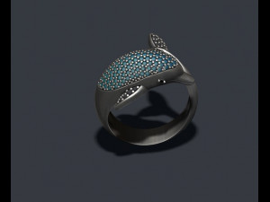 Dolphin ring with gems 3D प्रिंट मॉडल