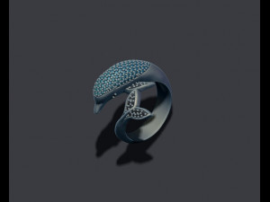 Dolphin ring with gems 3D प्रिंट मॉडल