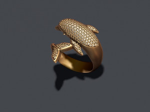 Dolphin ring with gems 3D प्रिंट मॉडल
