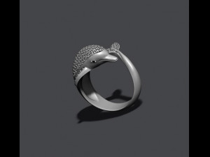 Dolphin ring with gems 3D प्रिंट मॉडल