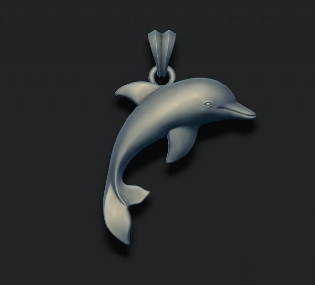 Dolphin pendant 3Dプリントモデル .c4d .max .obj .3ds .fbx .stl .blend 