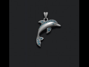 Dolphin pendant with gems 3D Принт Модель