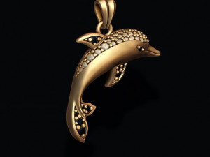 Dolphin pendant with gems 3D Принт Модель
