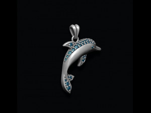 Dolphin pendant with gems 3D Принт Модель