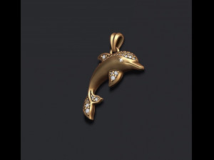 Dolphin pendant with gems 3D Принт Модель