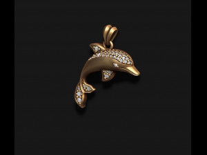 Dolphin pendant with gems 3D Принт Модель