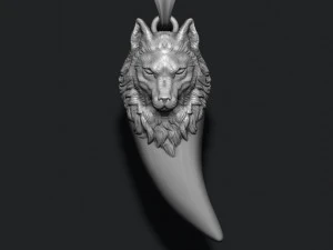 Wolf pendant 3D Print Model