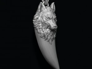 Wolf pendant 3D Print Model