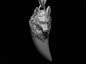 Wolf pendant 3D Print Model