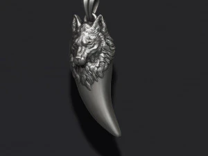 Wolf pendant 3D Print Model