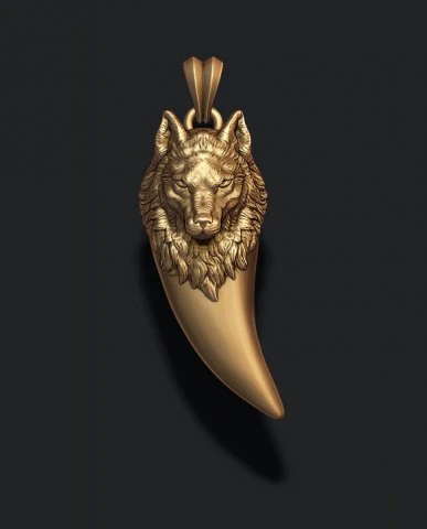 Wolf pendant 3D Print Model .c4d .max .obj .3ds .fbx .stl .blend