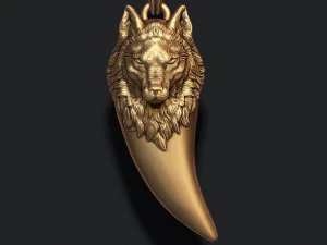 Wolf pendant 3D Print Model