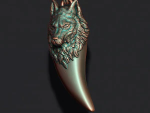Wolf pendant 3D Print Model