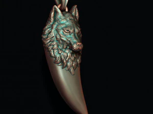 Wolf pendant 3D Print Model
