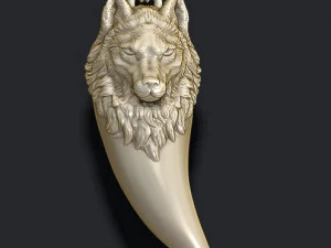 Wolf pendant 3D Print Model