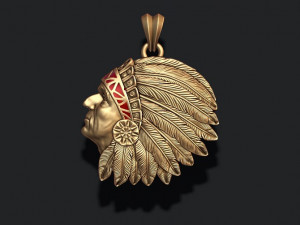 Native american indian man pendant 3D Print Model