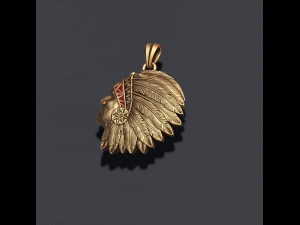 Native american indian man pendant 3D Принт Модель