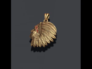 Native american indian man pendant 3D Print Model