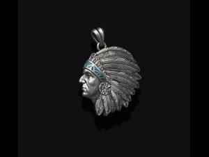 Native american indian man pendant 3D Принт Модель