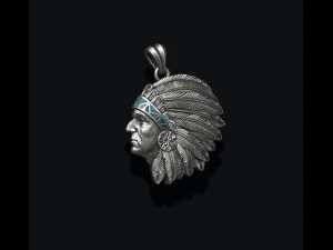 Native american indian man pendant 3D Print Model