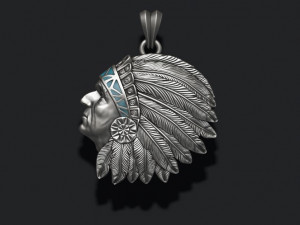 Native american indian man pendant 3D Принт Модель