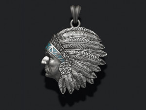 Native american indian man pendant 3D Принт Модель