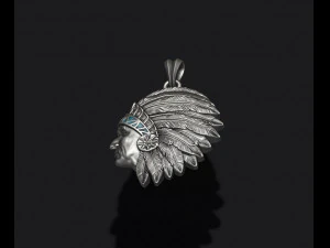 Native american indian man pendant 3D Print Model