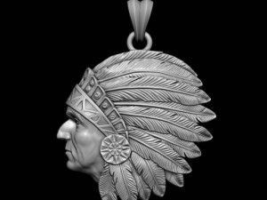 Native american indian man pendant 3D Принт Модель