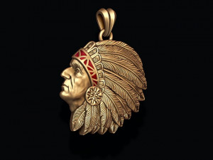 Native american indian man pendant 3D Принт Модель