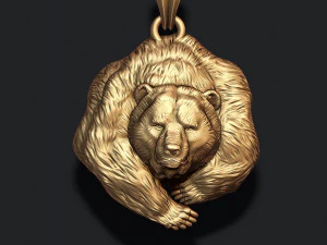 Кулон Медведь 3D Принт Модель
